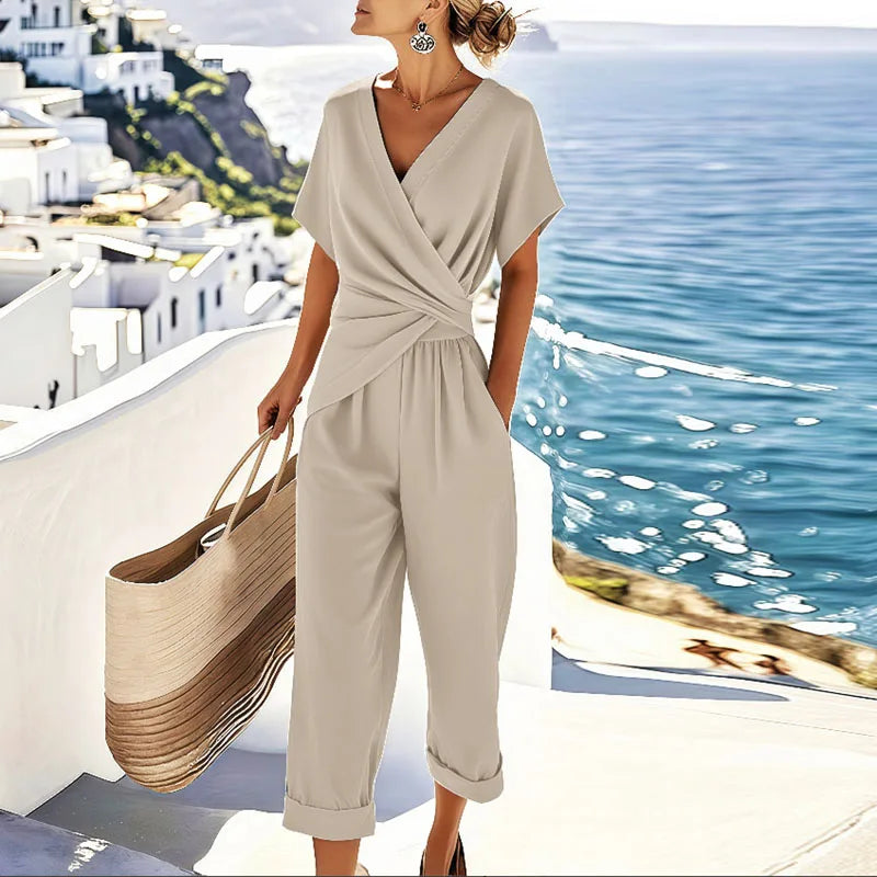 Completo Donna Due Pezzi — Top Avvolgente Pantaloni Sartoriali