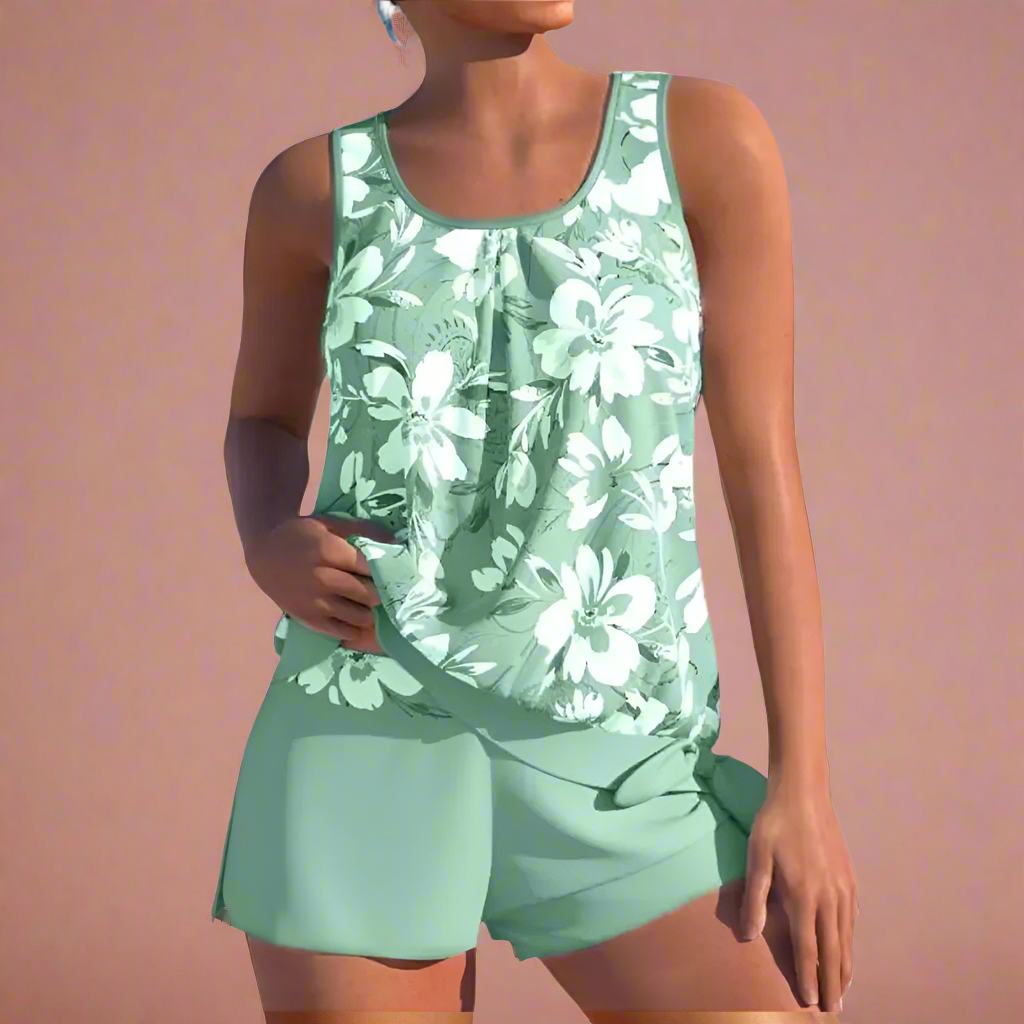 Completo Estivo Donna — Top Floreale e Shorts Leggero