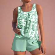 Completo Estivo Donna — Top Floreale e Shorts Leggero