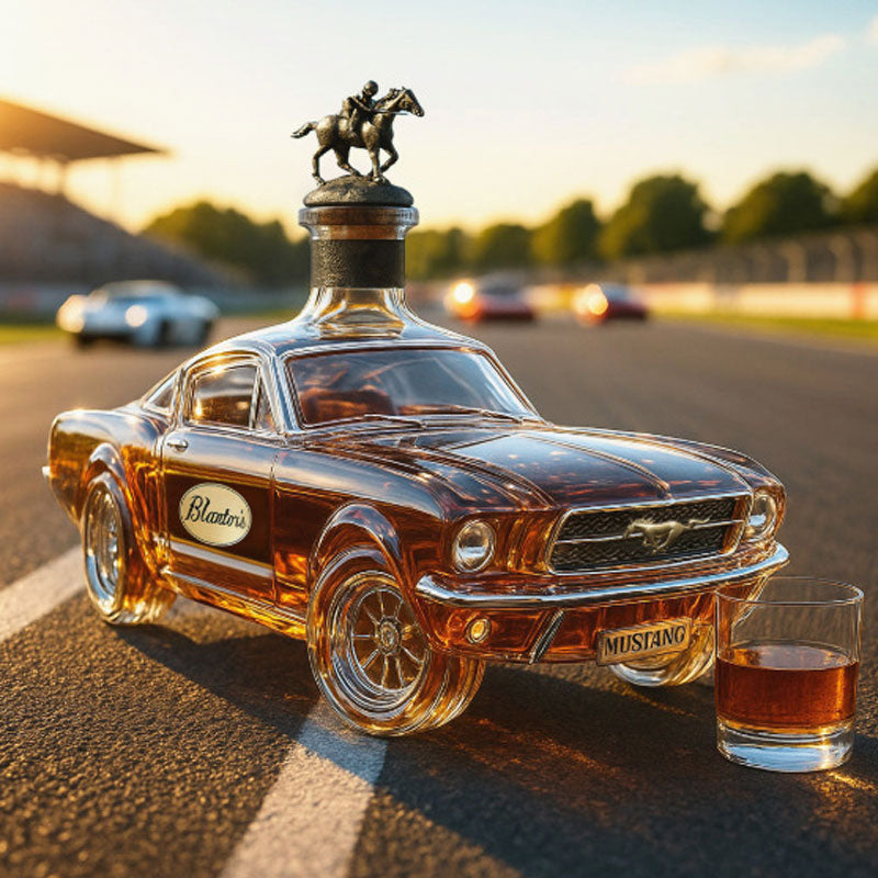 Decanter per Whisky Mustang Elegante per Bar di Casa, Design Unico in Vetro per Servire Whisky e Bourbon 0