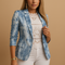Elegante blazer da donna con stampa accattivante e collo a scialle | Nienke 3