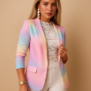 Elegante blazer da donna con stampa accattivante e collo a scialle | Nienke 7