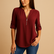 Elegante camicetta con scollo a V e design traspirante per donna | Danisha 8