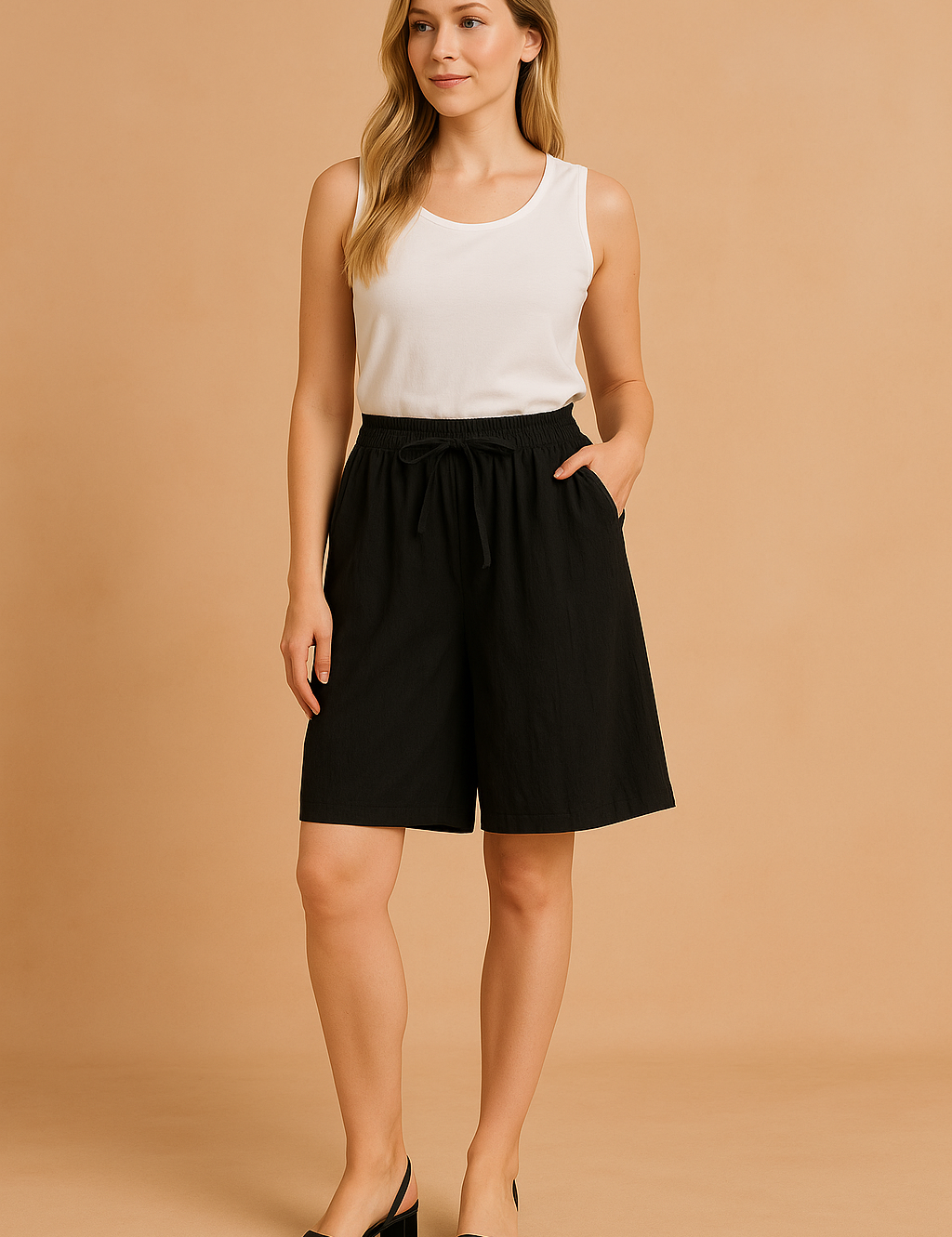 FINA | Pantaloncini larghi con cintura in vita 4