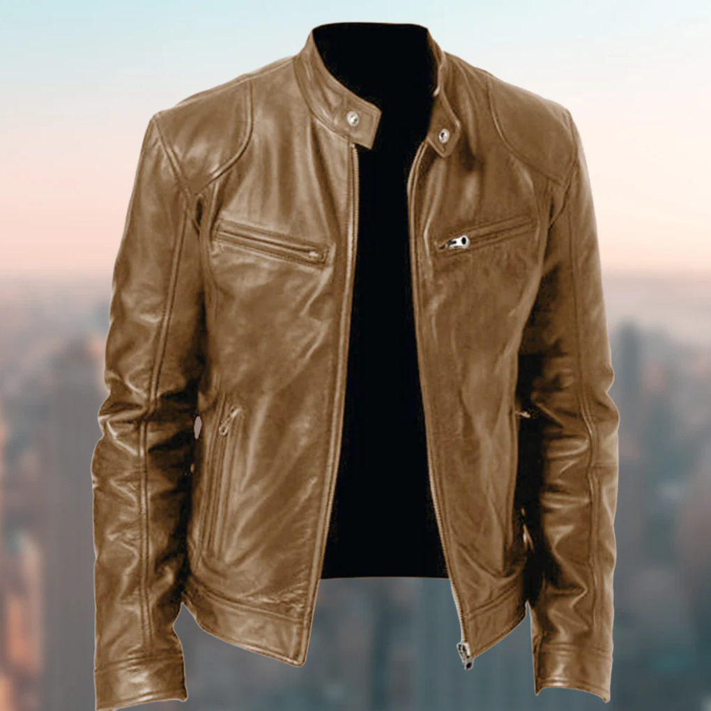 Giacca Pelle Uomo Elegante Slim Fit per Look Casual e Sofisticato - Giubbotto Uomo Versatile con Tasche Pratiche 2