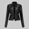 Giacca in Pelle Donna — Slim Fit Cerniera Colletto Rialzato