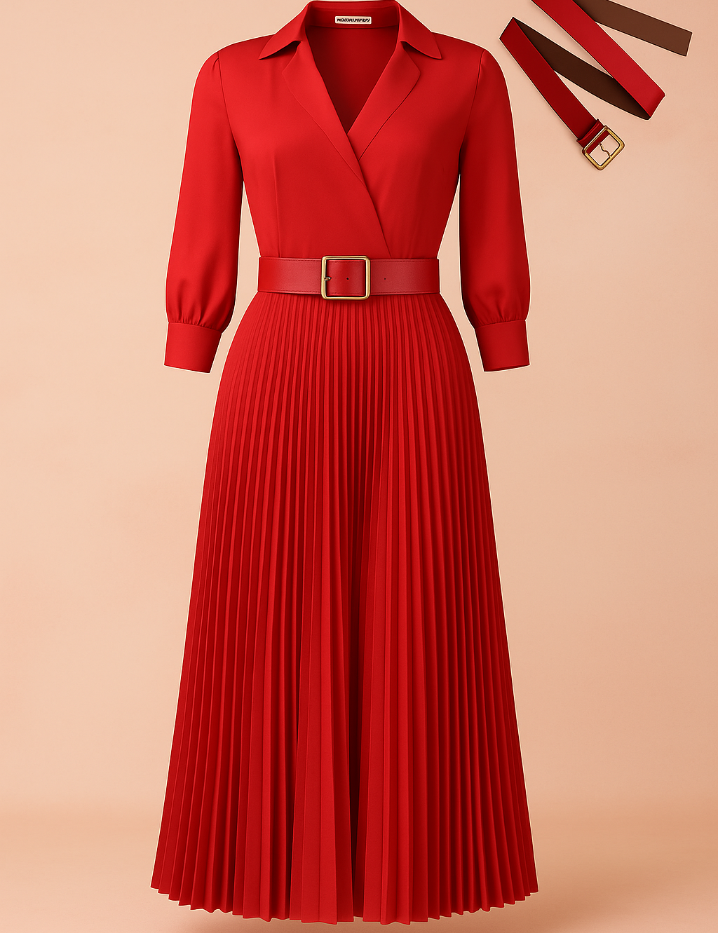 Abito Donna — Taglie Forti Elegante al Ginocchio Primavera