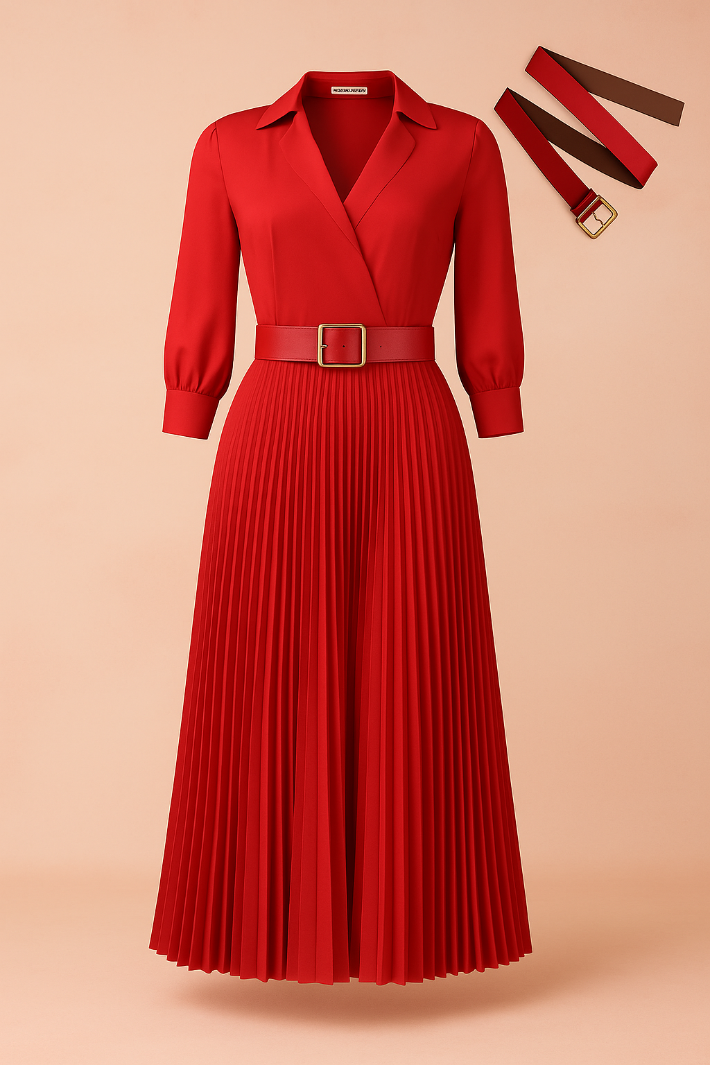 Abito Donna — Taglie Forti Elegante al Ginocchio Primavera