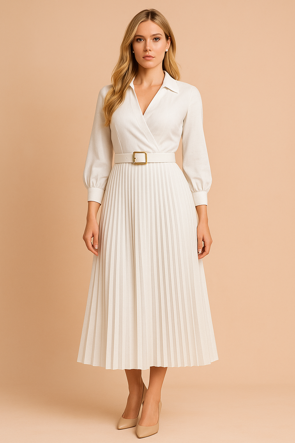 Isabela | Abito elegante al ginocchio taglie forti per la primavera 2