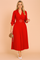Abito Midi Donna Taglie Forti — Scollo a V Maniche 3/4