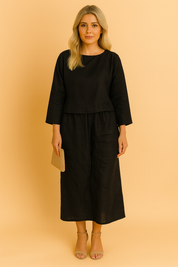 Lily | Completo in lino arioso: camicetta e pantaloni 0