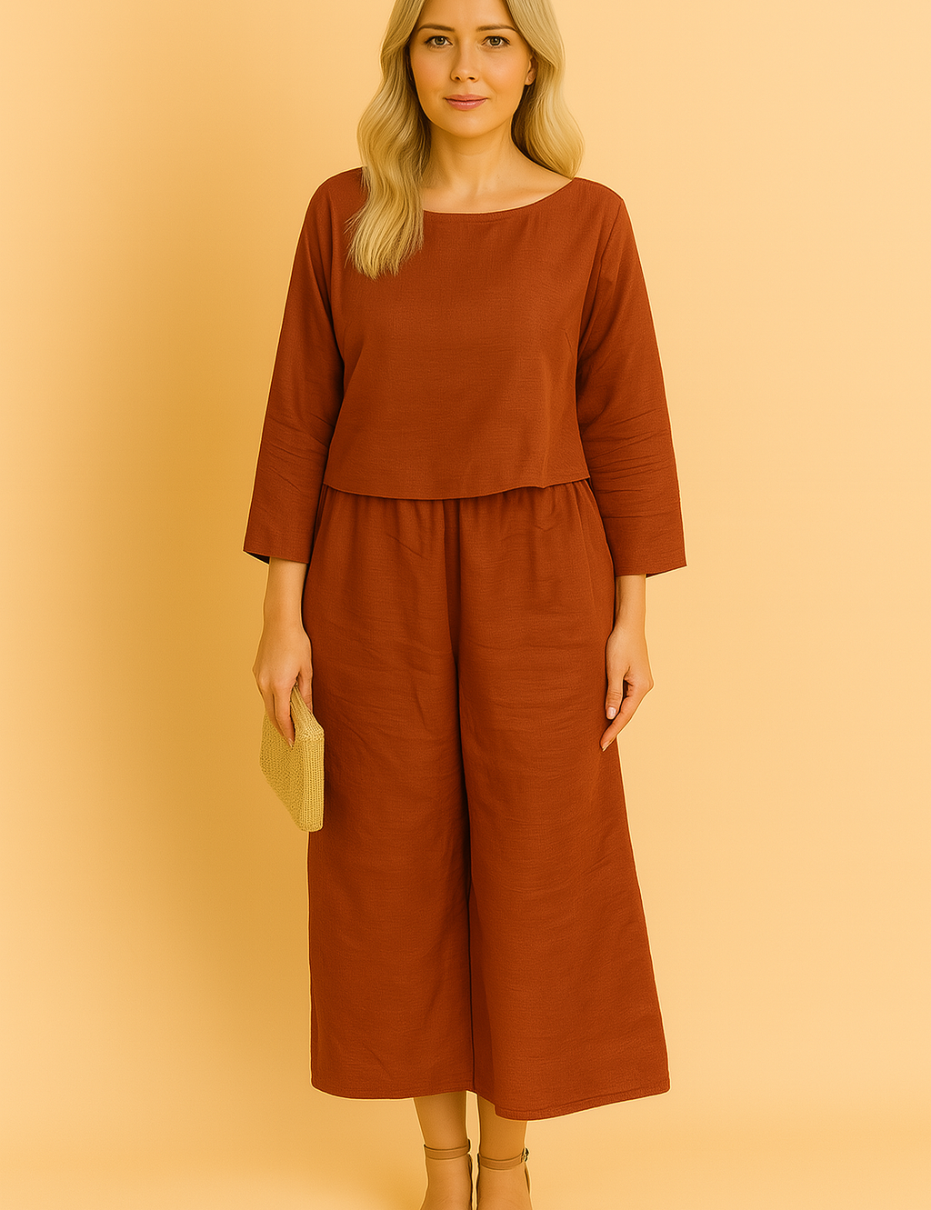 Lily | Completo in lino arioso: camicetta e pantaloni 1