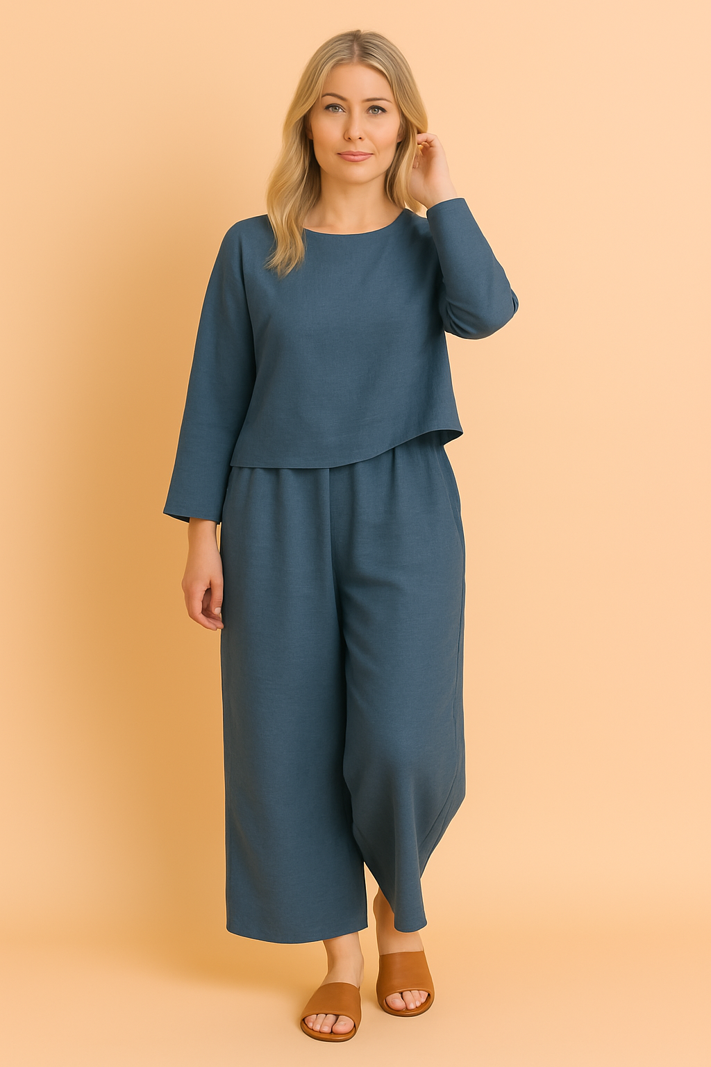 Lily | Completo in lino arioso: camicetta e pantaloni 4