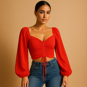 Liva | Blusa aderente con scollo a cuore da donna 3