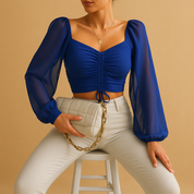 Liva | Blusa aderente con scollo a cuore da donna 7