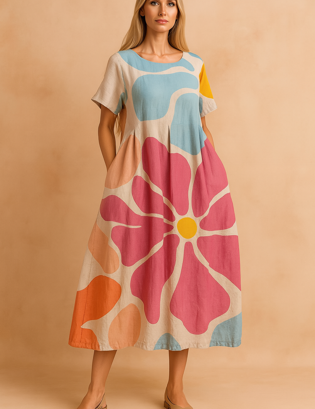 Abito Boho Floreale Donna — Vestibilità Ampia Estivo