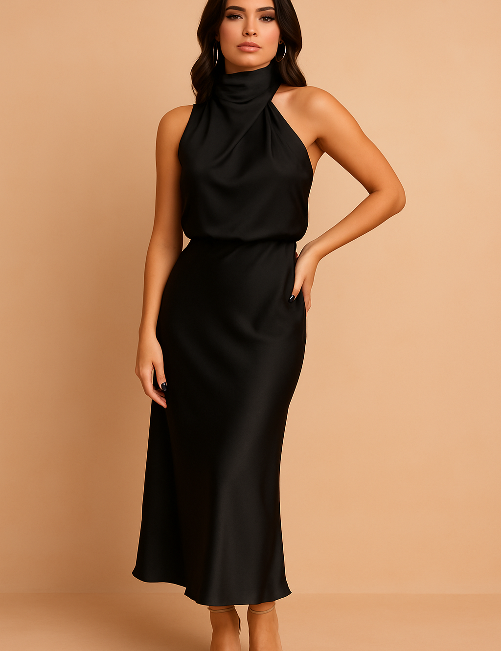 Madelyn | Elegante abito midi drappeggiato da donna 3