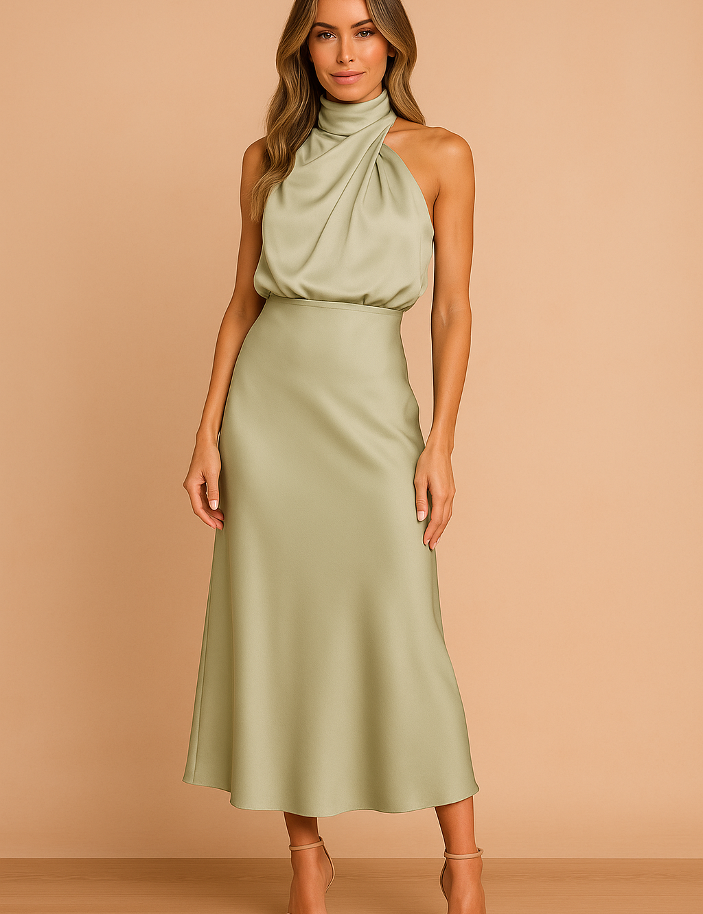 Madelyn | Elegante abito midi drappeggiato da donna 4