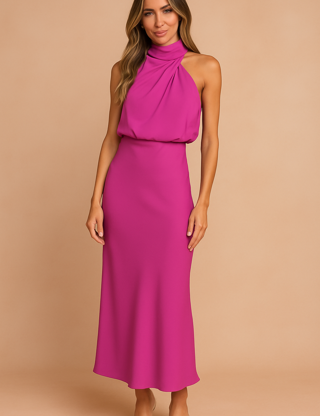 Madelyn | Elegante abito midi drappeggiato da donna 5