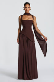 Maxi Abito Elegante Asimmetrico da Donna per Occasioni Speciali 0