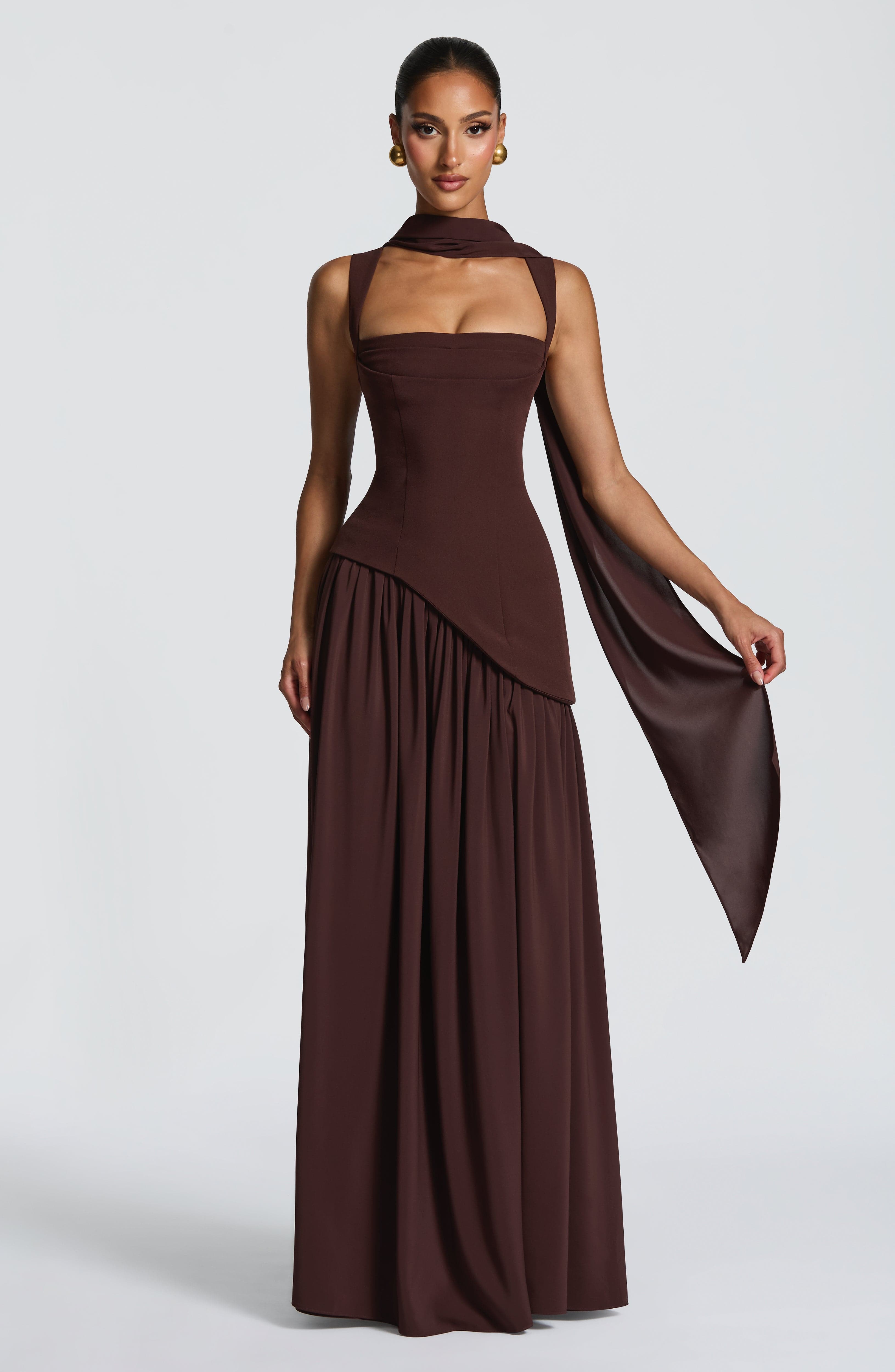 Maxi Abito Elegante Asimmetrico da Donna per Occasioni Speciali 0