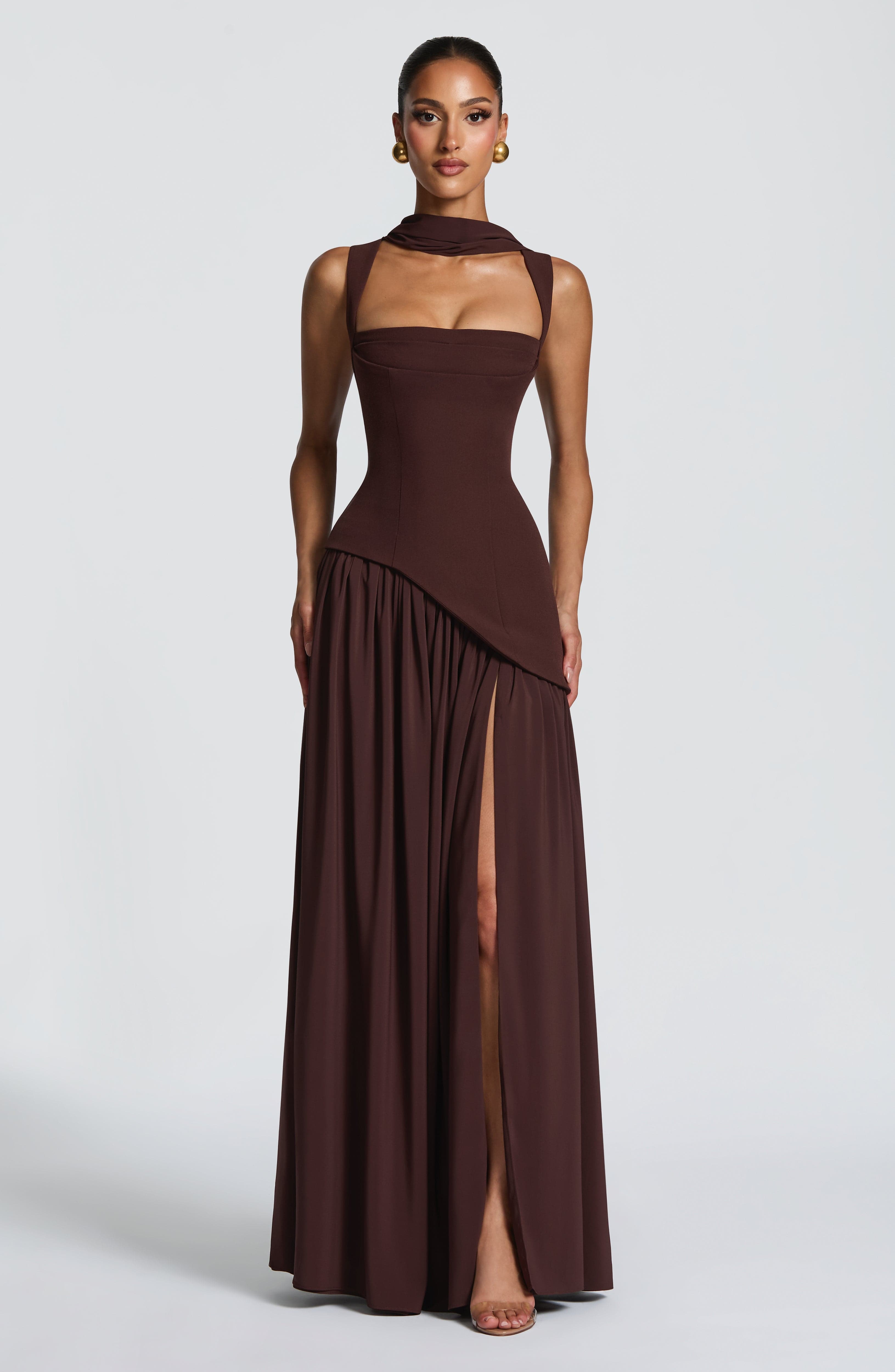 Maxi Abito Elegante Asimmetrico da Donna per Occasioni Speciali 8