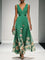 Maxi Abito Estivo Donna Scollo a V Stampa Floreale Elegante A-Line 6