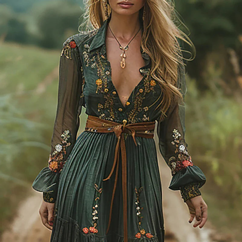Maxi abito floreale da donna - Elegante abito estivo boho chic 1