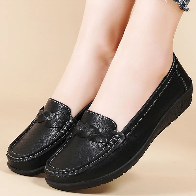 Mocassini slip-on eleganti da donna in morbida pelle e comodi 6