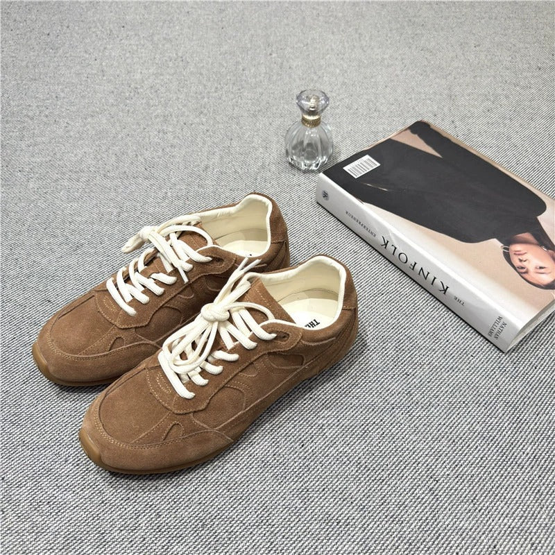 Sneakers Donna — Retrò Pelle Scamosciata Suola Ammortizzata