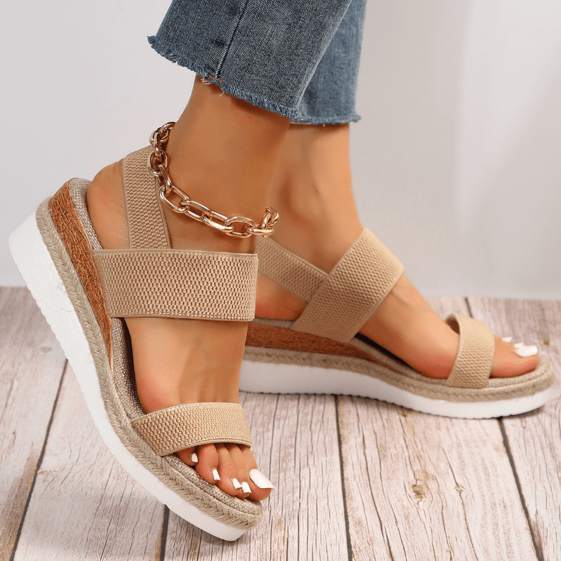 Sandali Ortopedici Donna Plateau — Supporto Plantare Cinturini Elastici