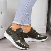 Sneakers Donna Eleganti Ortopediche Con Supporto Arco E Cerniera - Scarpe Da Ginnastica Bianche Per Comfort Quotidiano 2