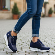 Sneakers Donna Eleganti Ortopediche Con Supporto Arco E Cerniera - Scarpe Da Ginnastica Bianche Per Comfort Quotidiano 3