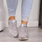 Sneakers Donna Eleganti Ortopediche Con Supporto Arco E Cerniera - Scarpe Da Ginnastica Bianche Per Comfort Quotidiano 6