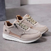 Sneakers Donna Eleganti Ortopediche Con Supporto Arco E Cerniera - Scarpe Da Ginnastica Bianche Per Comfort Quotidiano 8