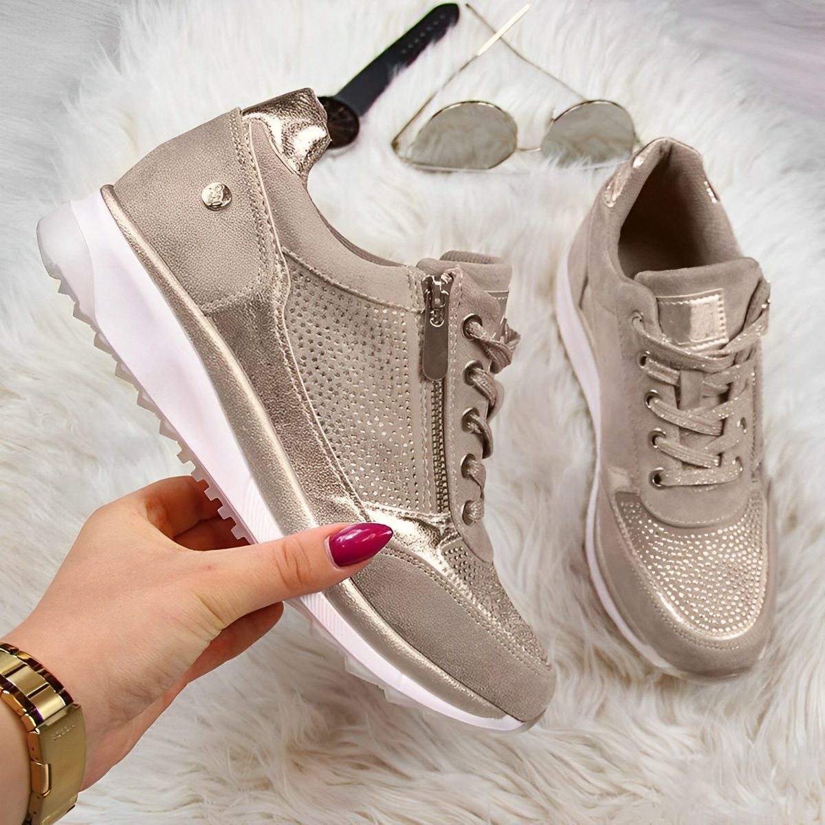 Sneakers Orthopedic con Zip e Suola Ammortizzata per Comfort Quotidiano 6