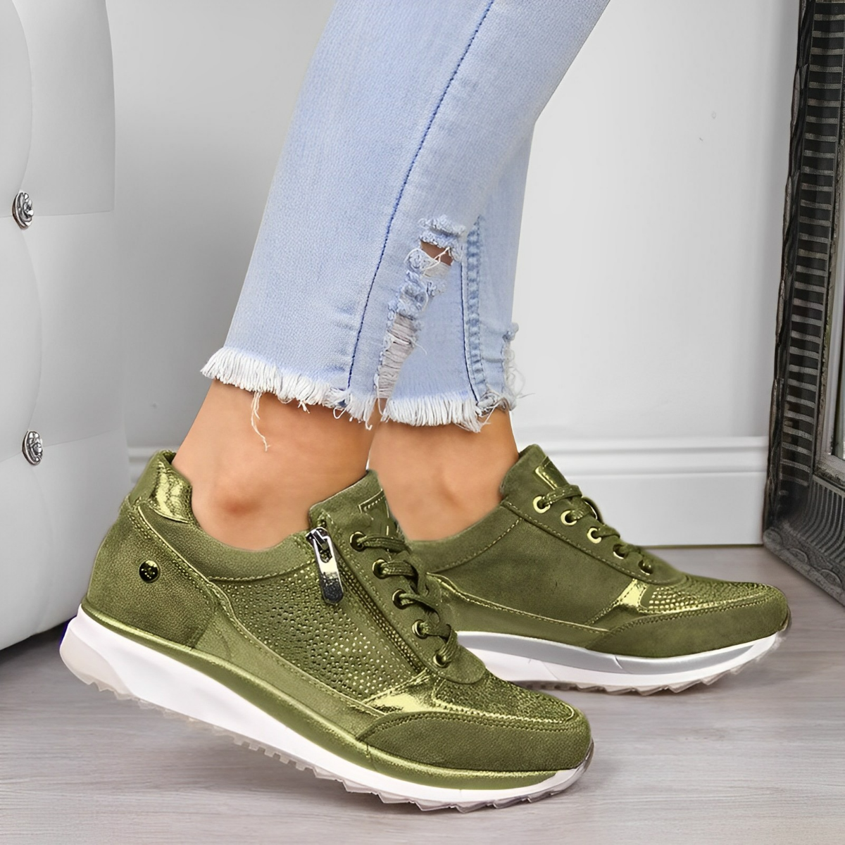 Sneakers Orthopedic con Zip e Suola Ammortizzata per Comfort Quotidiano 8