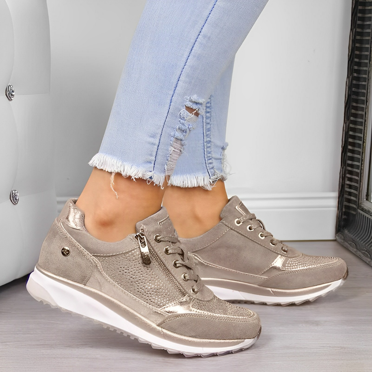 Sneakers Orthopedic con Zip e Suola Ammortizzata per Comfort Quotidiano 9
