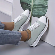 Sneakers alte da donna in tela comoda con suola spessa 7