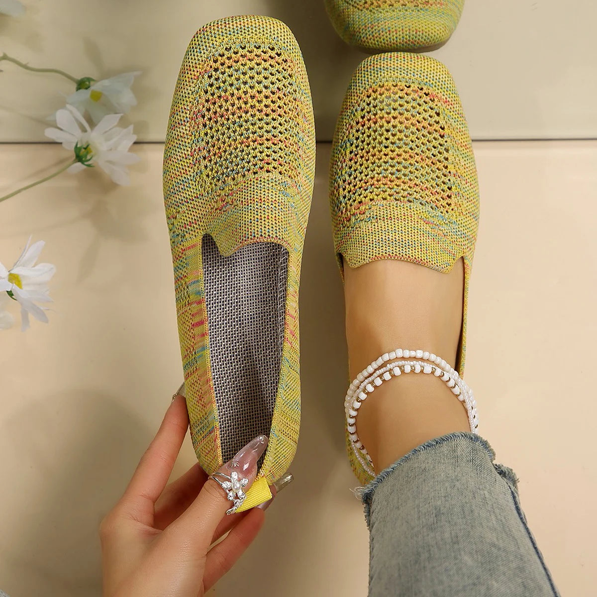 Sneakers casual comode da donna, in mesh leggero 8