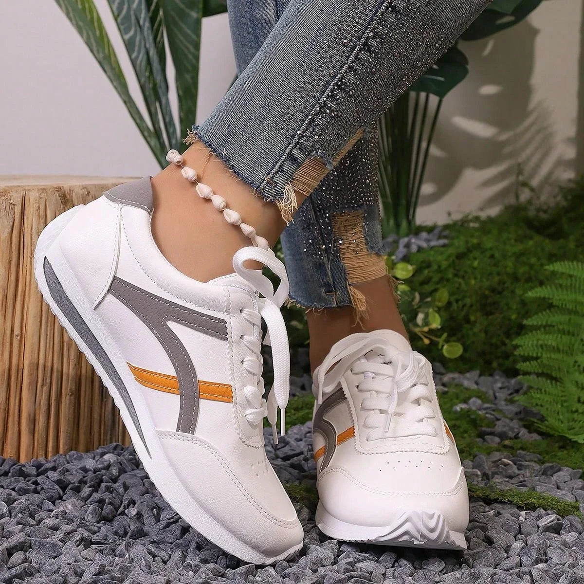 Sneakers casual comode da donna, leggere e traspiranti, sintetiche 2