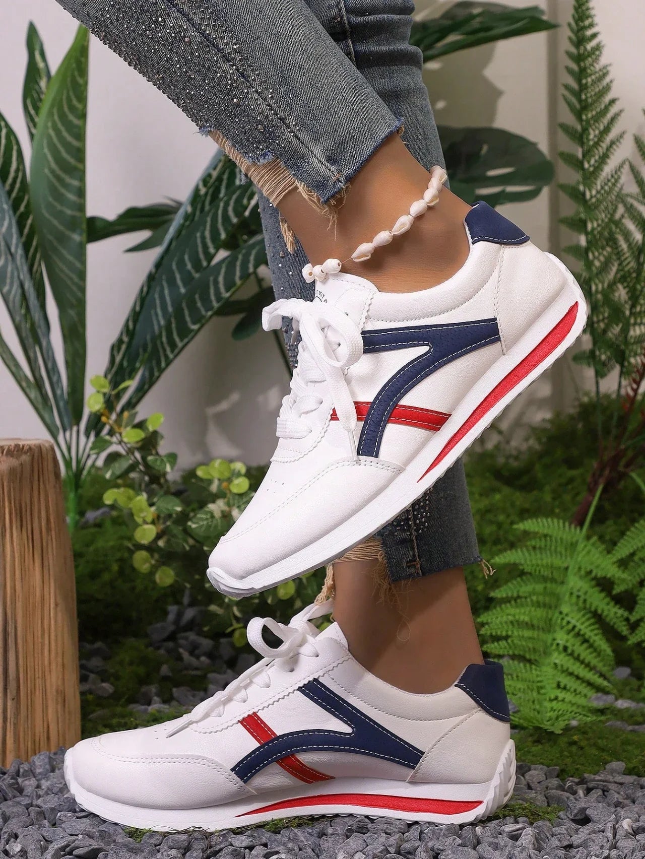 Sneakers casual comode da donna, leggere e traspiranti, sintetiche 4