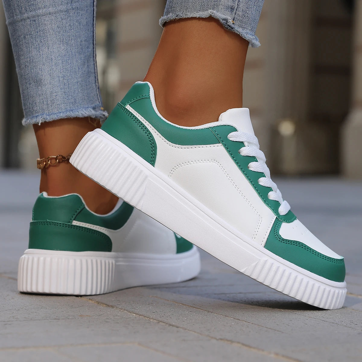 Sneakers casual da donna comode, design antiscivolo, sintetiche 2
