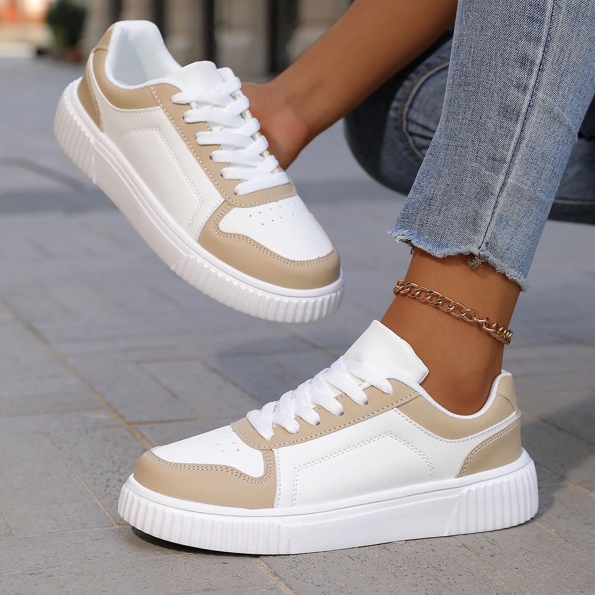 Sneakers casual da donna comode, design antiscivolo, sintetiche 6