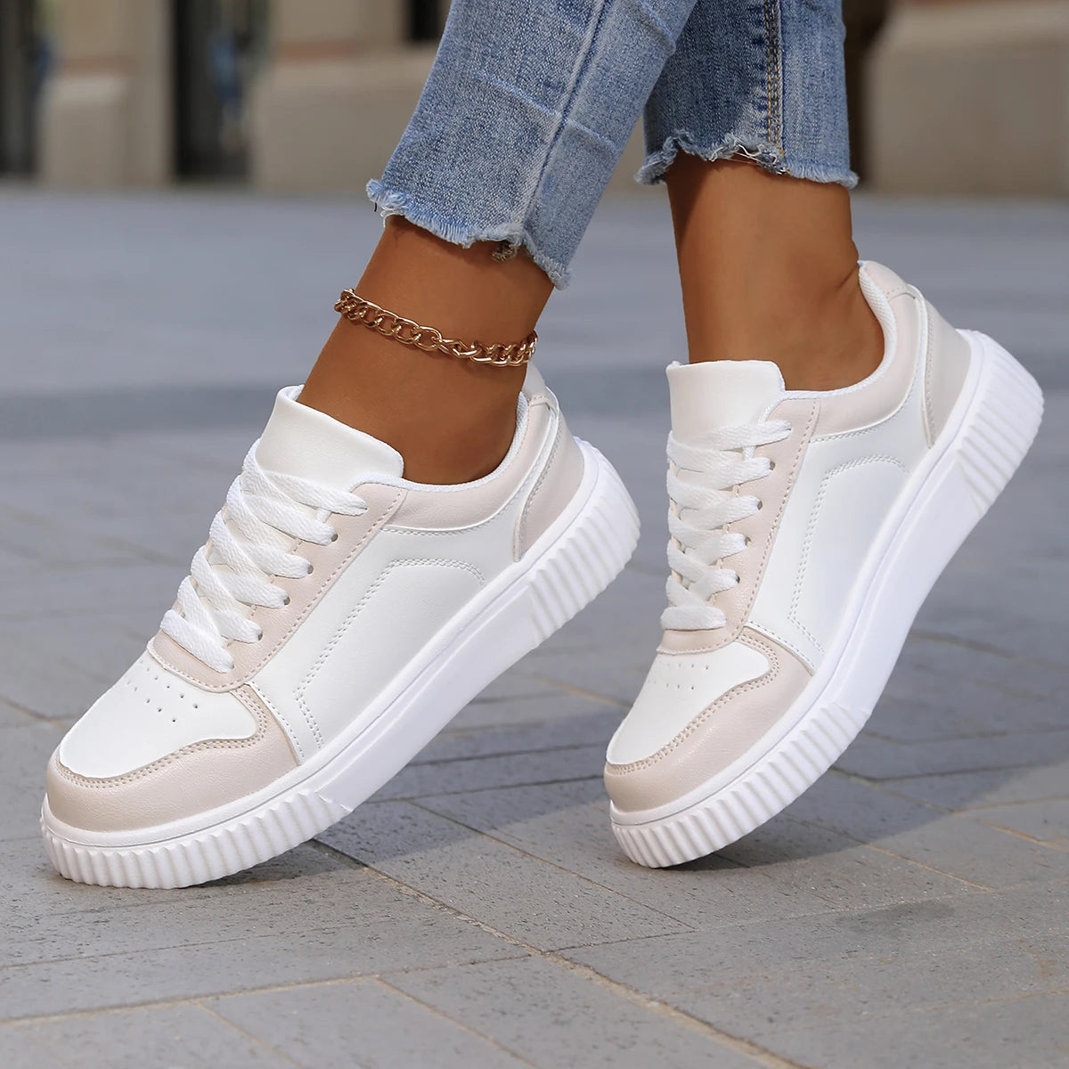 Sneakers casual da donna comode, design antiscivolo, sintetiche 9