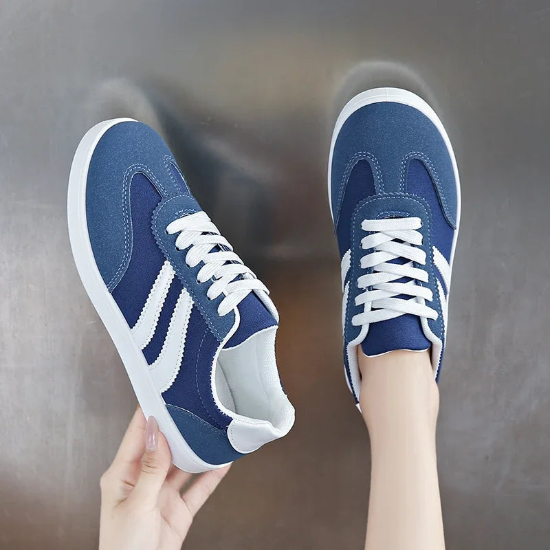 Sneakers da donna alla moda con lacci, comode e resistenti, sintetiche 5