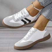 Sneakers da donna con plateau eleganti, comode, con lacci, sintetiche 4