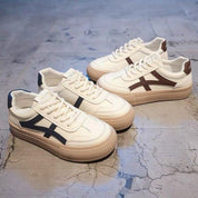 Sneakers da donna eleganti con lacci, comode, in similpelle 5