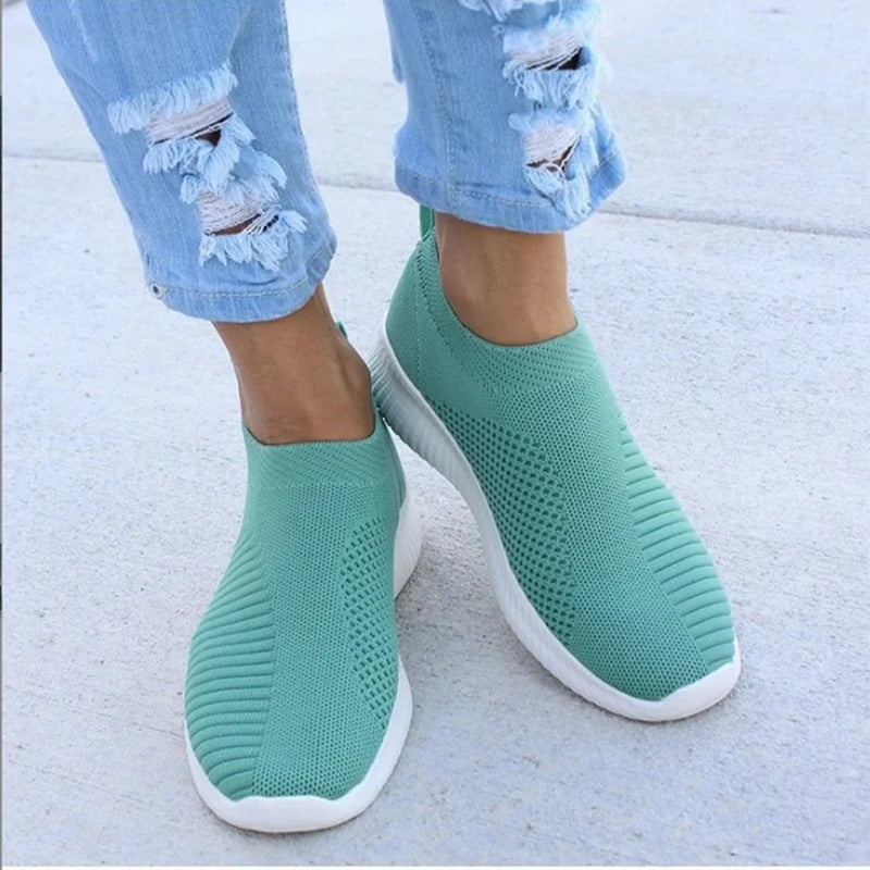 Sneakers slip-on da donna in maglia di gomma traspirante per un comfort che dura tutto il giorno 3