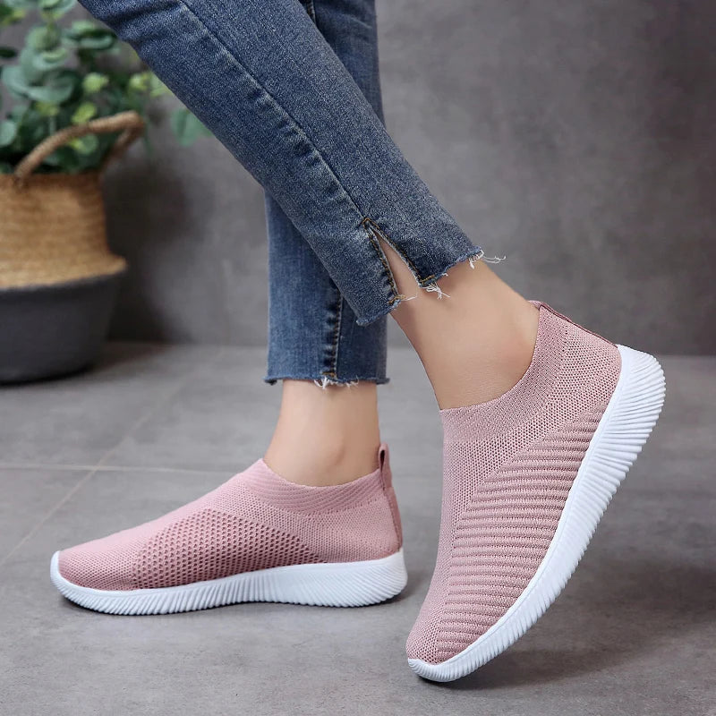 Sneakers slip-on da donna in maglia di gomma traspirante per un comfort che dura tutto il giorno 5